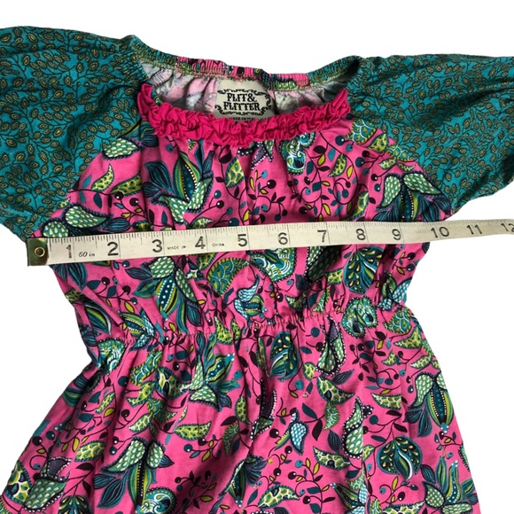Girl’s flit & flitter dress / tunic size 4 pink and teal color - Picture 6 of 9